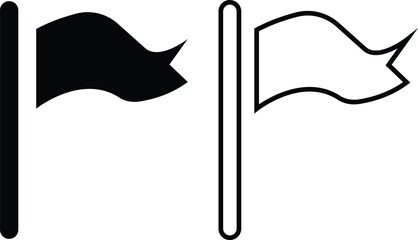 Flag black icons set . Different flag flat or line vector collection isolated on transparent background. Waving Flag icons for Banners, Presentations, Web Pages. Simple logo for graphic and web design