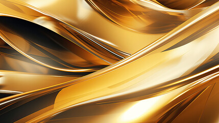 Abstract background with a Gold over Silver, reflective shapes, soft lighting, and metallic elements, visually captivating and imaginative composition Ai Generative
