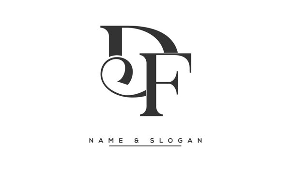 FD,  DF,  F,  D  Abstract  Letters  Logo  Monogram