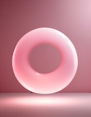3d rendered illustration of a bowl on a pink