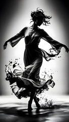 silhouette of a dancing child