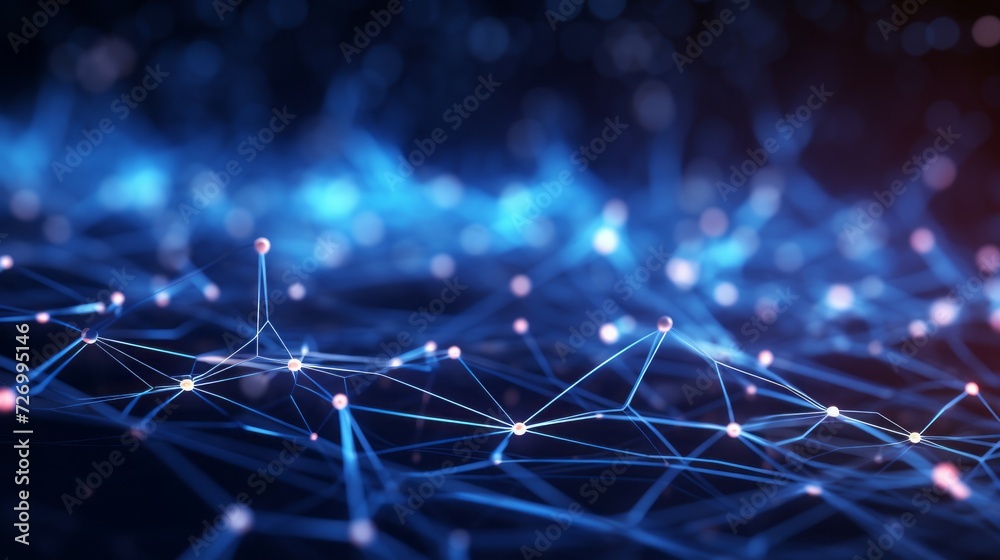 Wall mural dynamic cyber big data flow with blockchain fields: ai tech, digital communication, science research