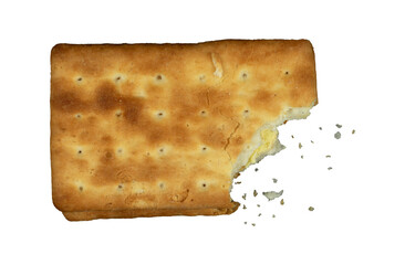 sweet crackers isolated with crumbs