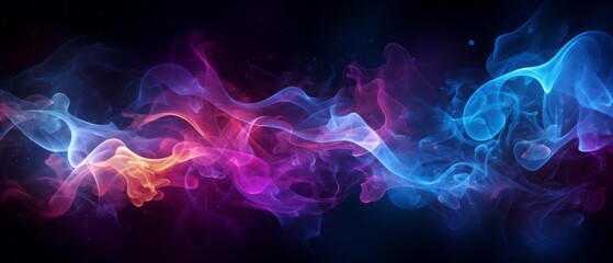 Obraz premium abstract magic: dark bokeh background with enchanting smoke, sparks, and neon glow