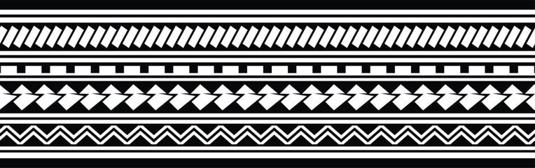 Polynesian tattoo design. Polynesian bracelet tattoo design. Polynesian sleeve tattoo. Samoan band tattoo. - obrazy, fototapety, plakaty
