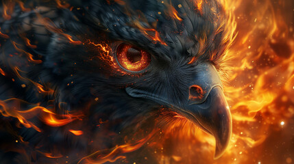 The fire-blazing phoenix is a beautiful mythical creature.