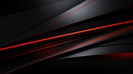 Abstract darkness: modern tech elegance with red glow