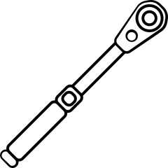 Torque Wrench Outline Vector Illustration