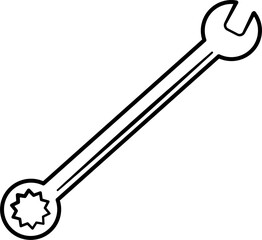 Wrench Outline Vector Illustration