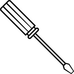 Screwdriver Outline Vector Illustration