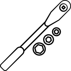 Socket Set Outline Vector Illustration