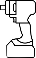 Impact Wrench Outline Vector Illustration