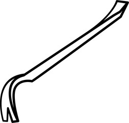 Crowbar Outline Vector Illustration