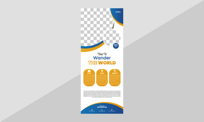 Vector Travel Roll-Up Banner Design Template