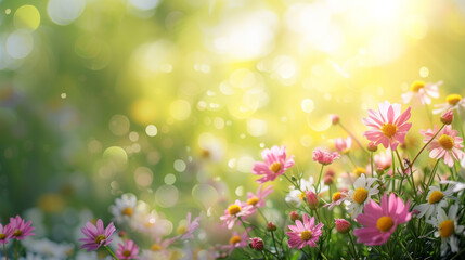 Beautiful Nature in Spring Sunshine - Colorful Floral Bokeh Wallpaper
