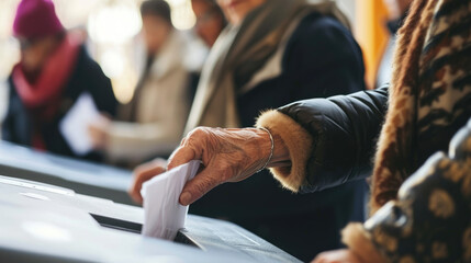 Citizens exercising their democratic right to vote in elections, actively participating in the democratic process.