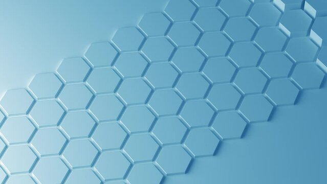 Abstract blue honeycomb. Abstract Hexagonal Diamonds. Modern template for documents, reports and presentations. Sci-Fi Futuristic. 4K motion graphic video. Seamless looping