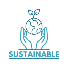 Sustainable logo icon, Eco concept icon