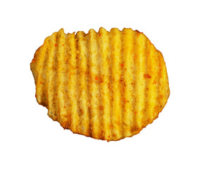 golden potato chips isolated element