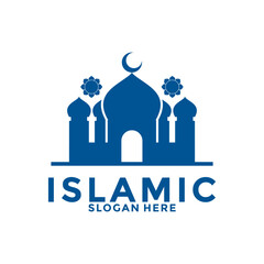 Islamic mosque logo vector icon, Mosque Logo design template