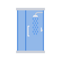 Shower cabin icon. Home shower stall. Bathroom.