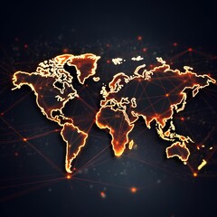 Digital World Map Illustration