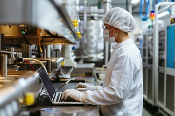 Food and beverage factory workers work with sanitation supervisors.