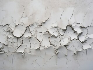 Broken concrete wall with cracks