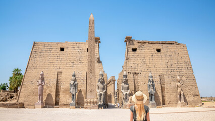 Luxor, Egypt - Temple Columns in the Luxor Temple, Egypt.