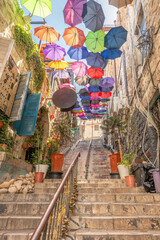 Amman, Jordan - A view of Umbrella Street in Amman, Jordan