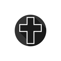 Christian cross icon isolated on transparent background