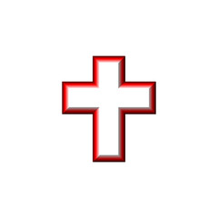 Christian cross icon isolated on transparent background