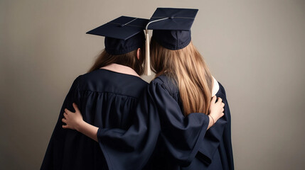 photo of a student who has received a graduation degree posing with his back turned
