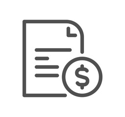Invoice related icon outlne and linear vector.