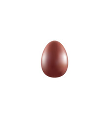 Chocolate Easter egg on white background, vector