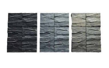 Slate wall tiles Isolated on transparent background.