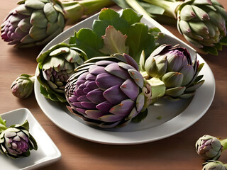 Fototapeta premium Gastronomic Gems: Unveiling the Health Wonders of Artichoke Mastery