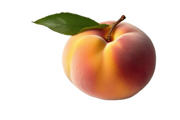a high quality stock photograph of a single peach isolated on a white background