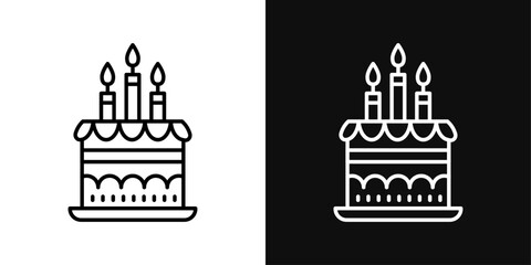 Birthday Cake Icon Set. Vector illustration