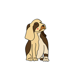 Hand-drawn brown puppy on a white background