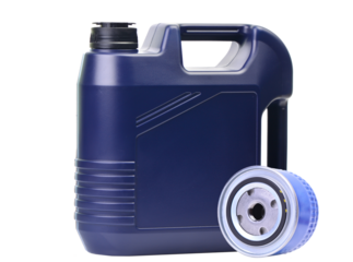 Motor oil and oil filter isolated