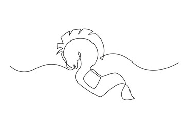 continuous line of lumping horse.lumping horse line art Indonesian traditional culture.single line of lumping horse icon
