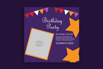 Birthday Social Media Post, Banner Design