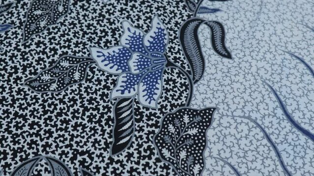 Blue Traditional Indonesian Batik Pattern