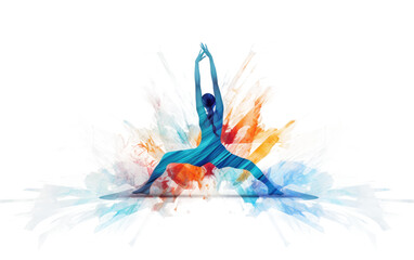 Abstract Yoga Position Isolated on transparent background.