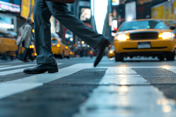 Fototapeta premium Busy City Life: Pedestrians Crossing Street