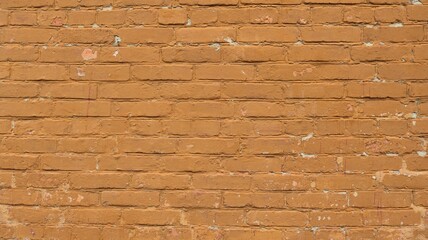 brick wall painted with brown paint with shabby texture and highlighted relief pattern as blank...