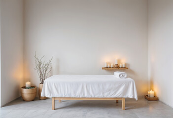 spa and massage minimal interior design in white mood and tone with copy space