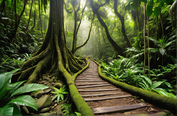 Whispers of the Jungle: Secret Trails Beckon in the Heart of Wilderness. generative AI