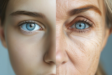 The Contrast of Youth and Age: A Study of Eyes